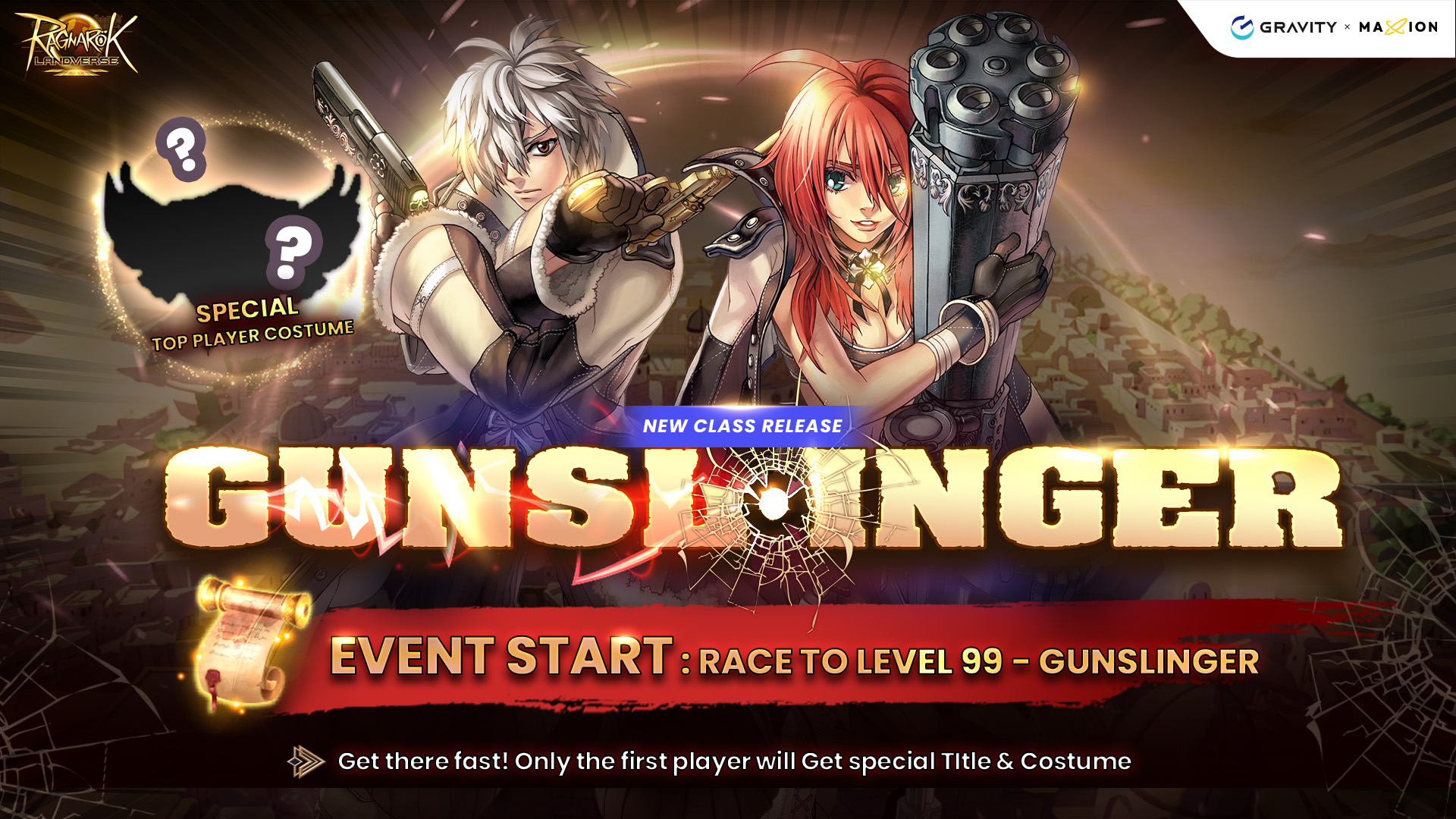 Ragnarok Landverse : New Class Release Gunslinger  & Event Gunslinger Race to 99