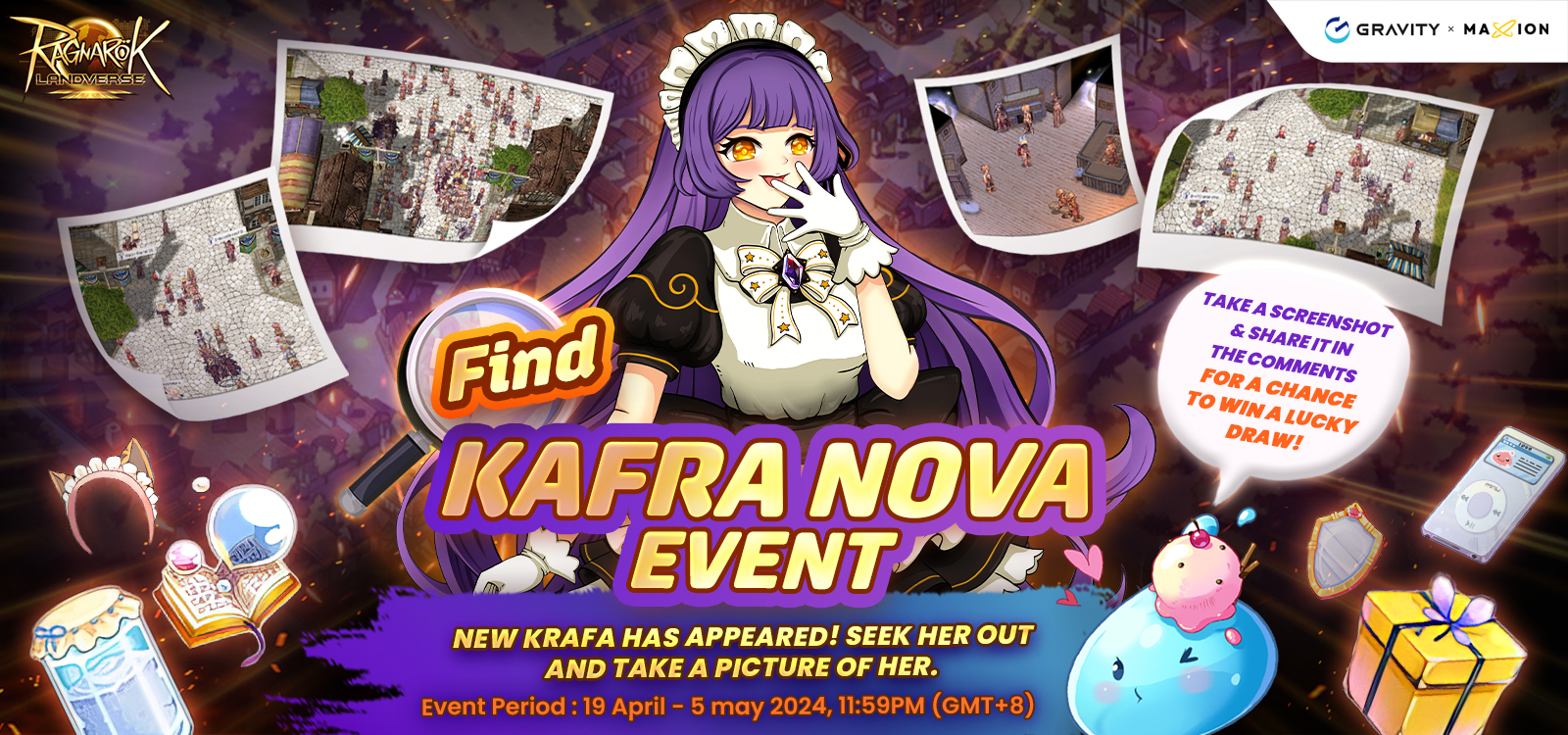 🔍 Finding Kafra NOVA Event & Share Screenshot for a Chance to Win Lucky Draw Prizes (Facebook)