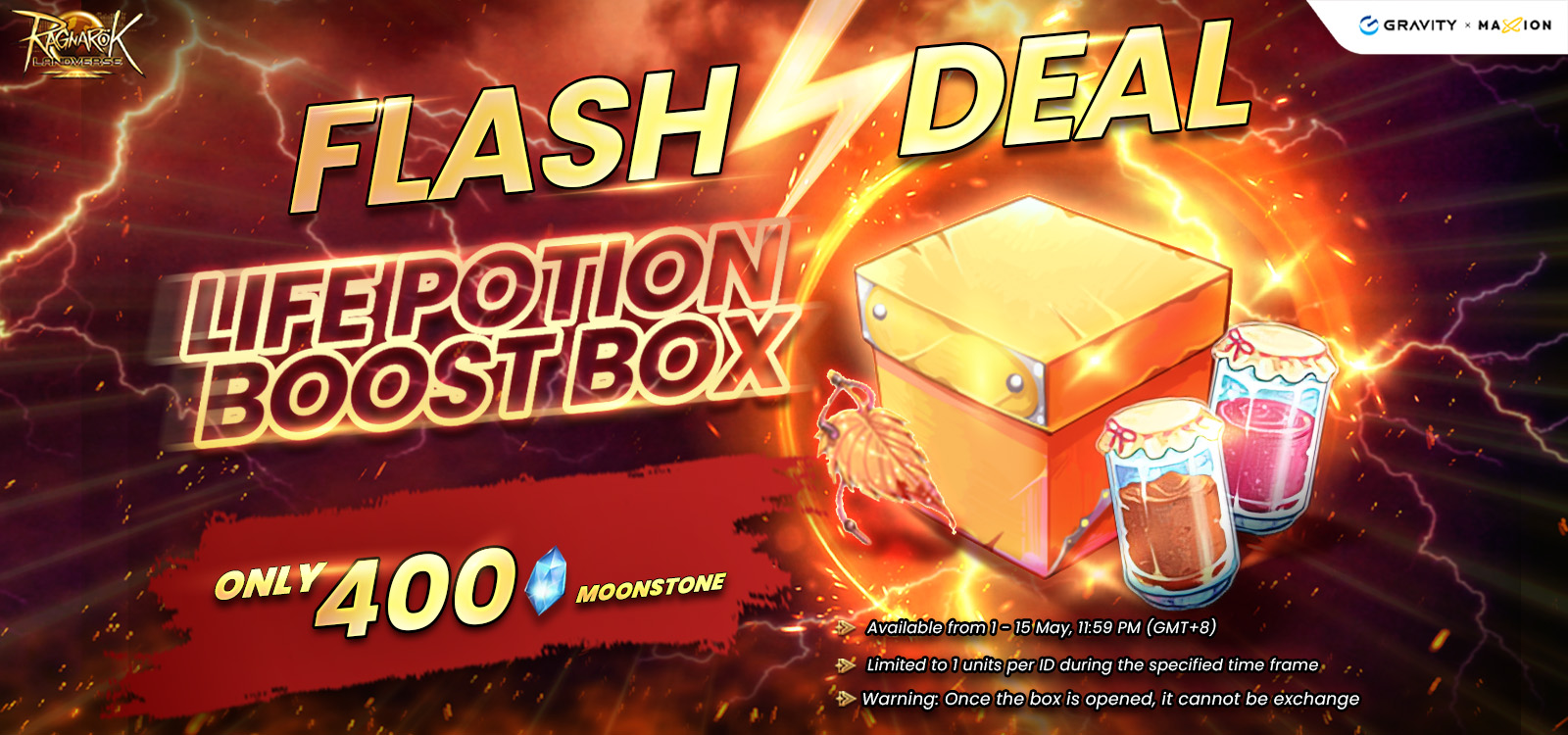 Ragnarok Landverse  Flash Deal: Life Potion Boost Box!