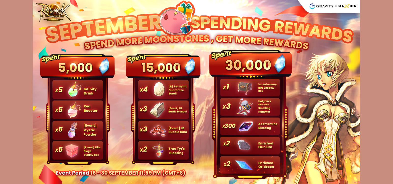 Ragnarok Online Landverse September Spending Rewards