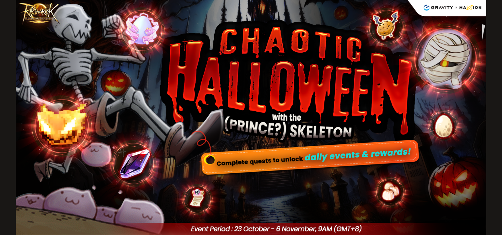 Ragnarok Online Landverse Halloween Event Chaotic Halloween with the (Prince?) Skeleton