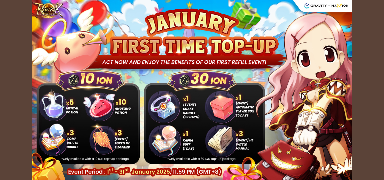 Ragnarok Online Landverse : January First-Time Top-Up Event