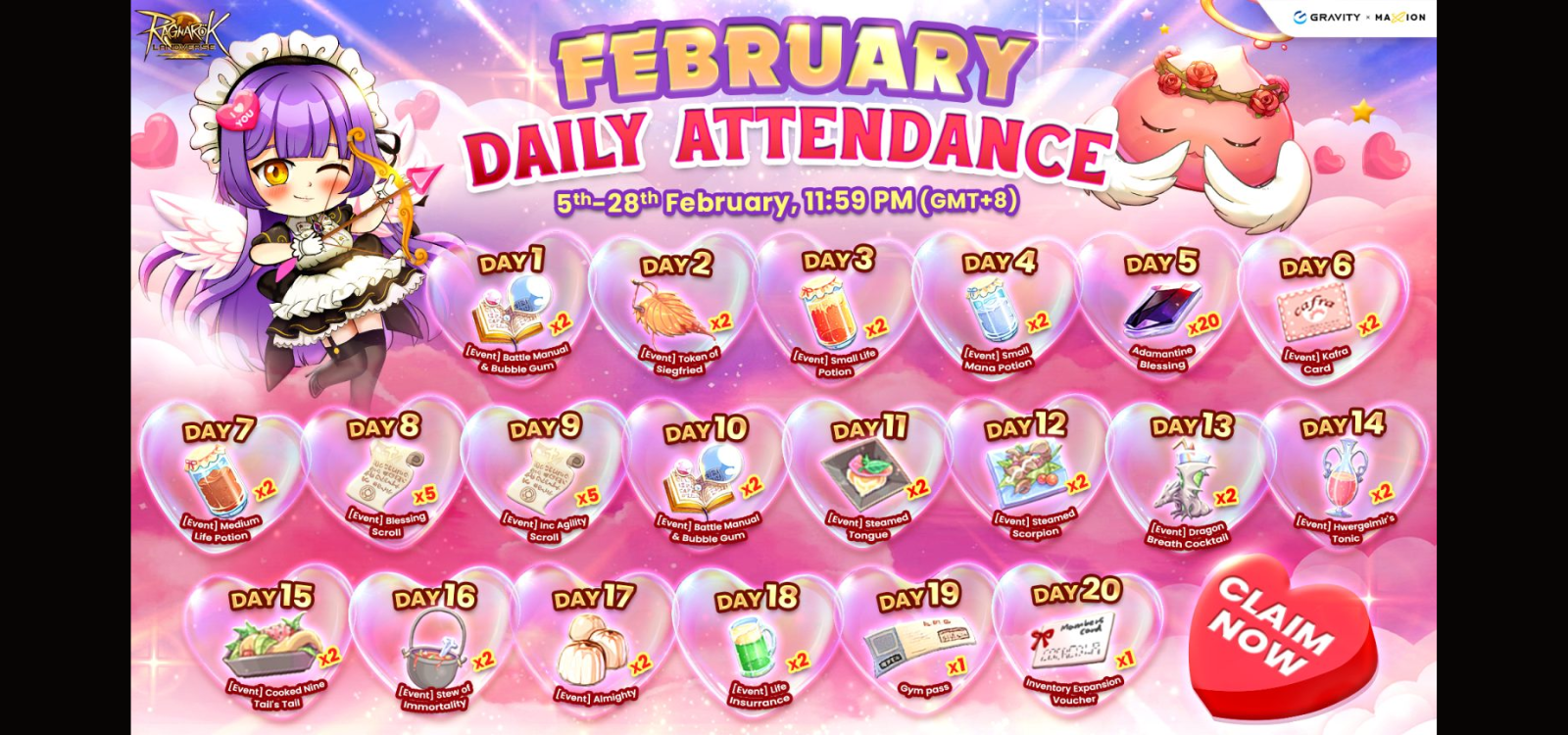 Ragnarok Online Landverse February Daily Attendance