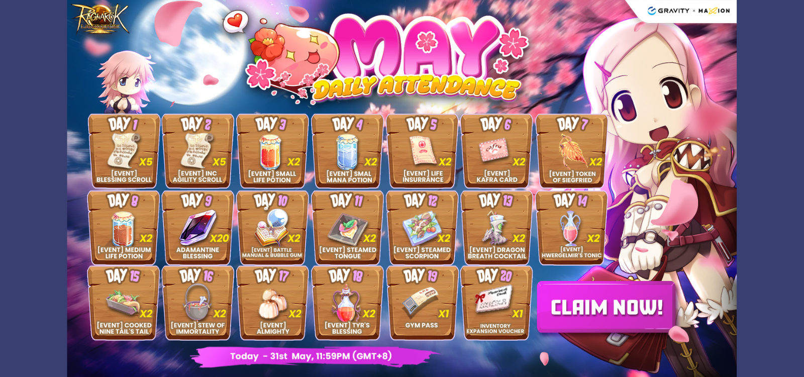 Ragnarok Online Landverse May Daily Attendance