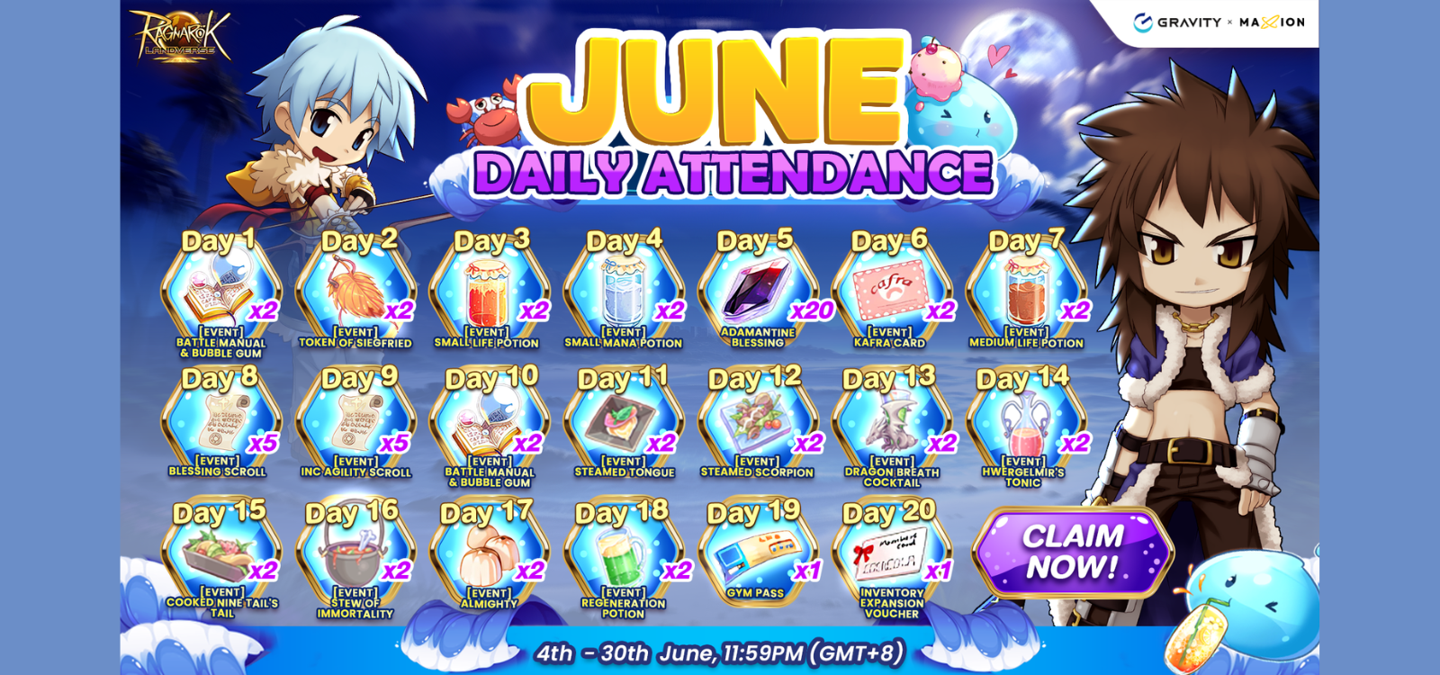 Ragnarok Online Landverse June Daily Attendance