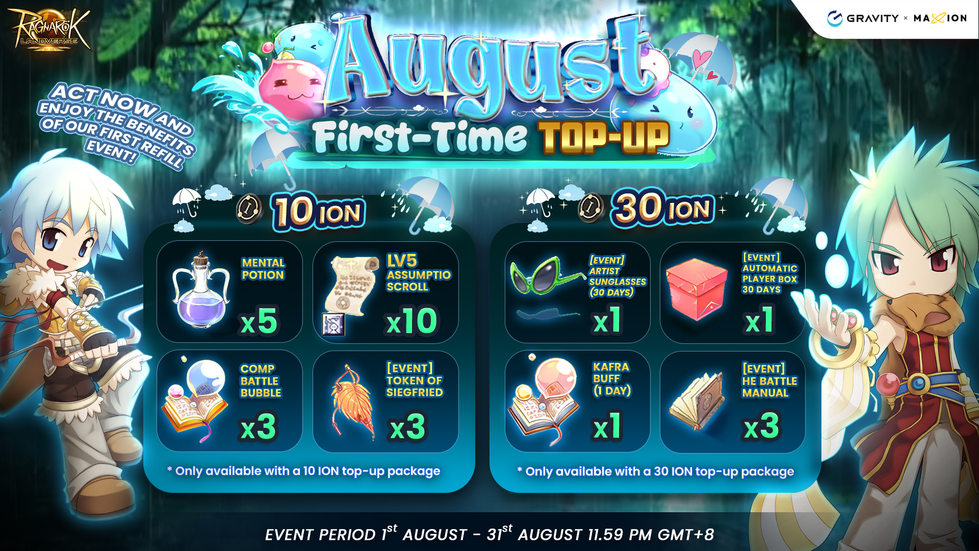 Ragnarok Online Landverse : August First-Time Top-Up Event