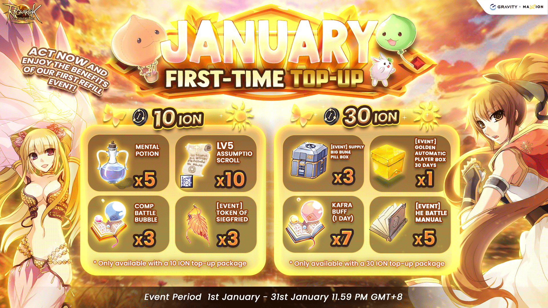 Ragnarok Online Landverse : January First-Time Top-Up Event