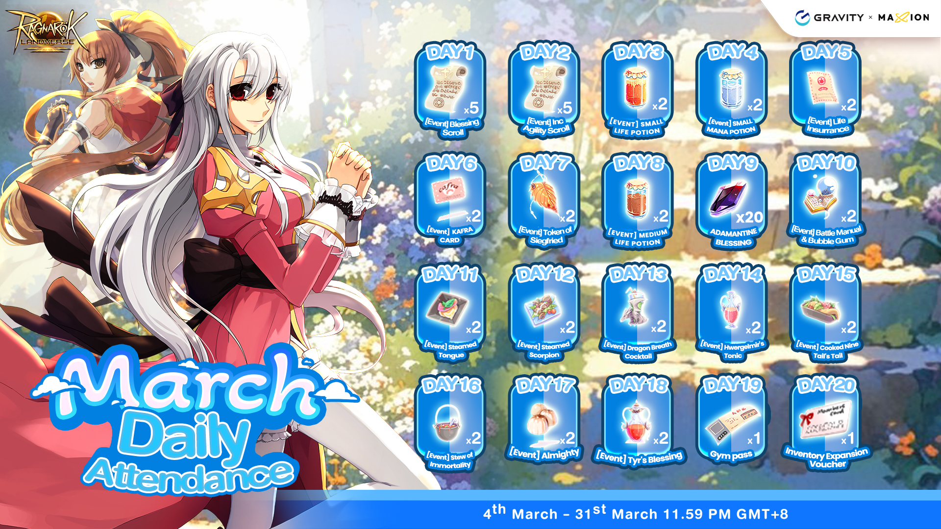 Ragnarok Online Landverse March Daily Attendance