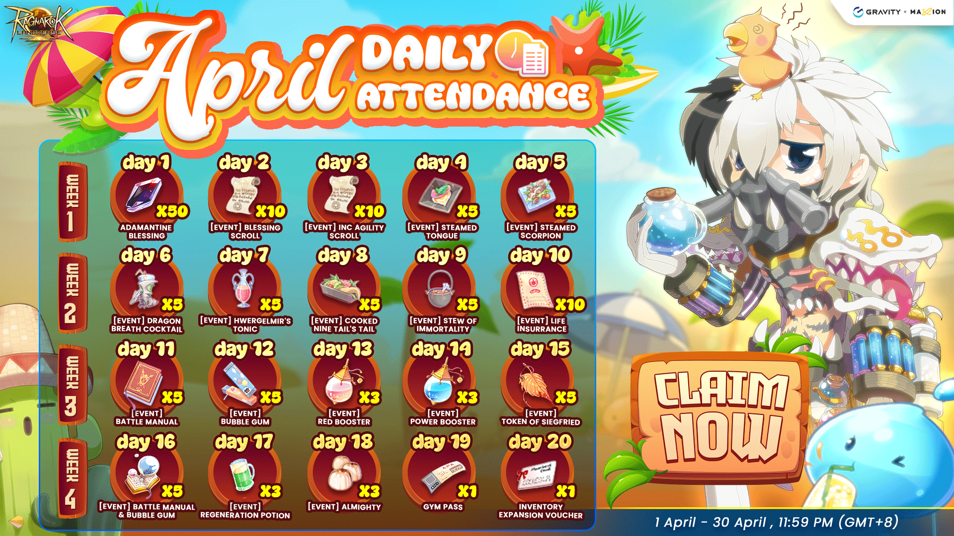 Ragnarok Online Landverse April Daily Attendance